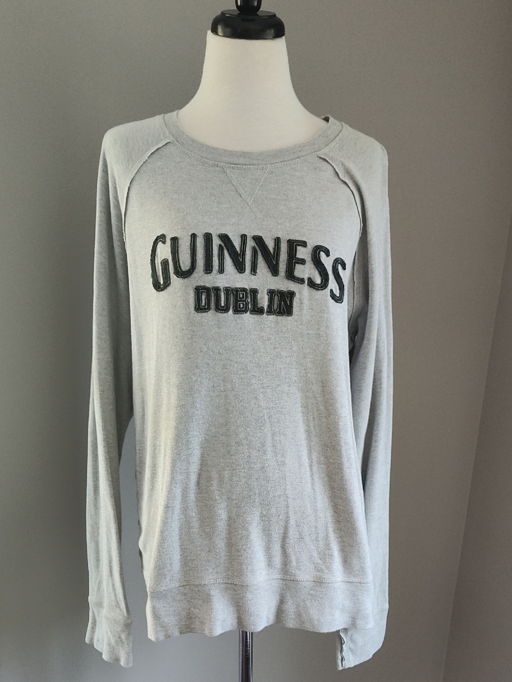 Guinness Light Gray Soft Sweatshirt with Dark Green Logo